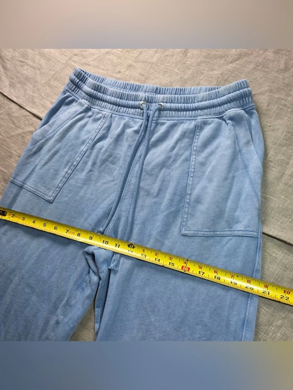 J. Crew Wide Leg French Terry Sweatpants Womens Medium Light Blue Drawstring